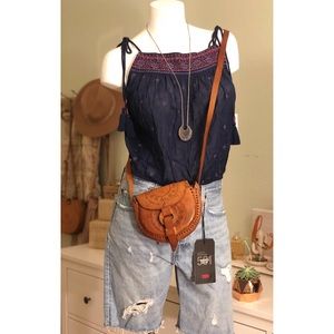 Free People Embroidered Top M